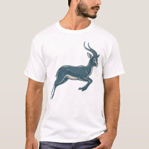 Camiseta Clássica Azul Gazela Arte de Vida Selvage