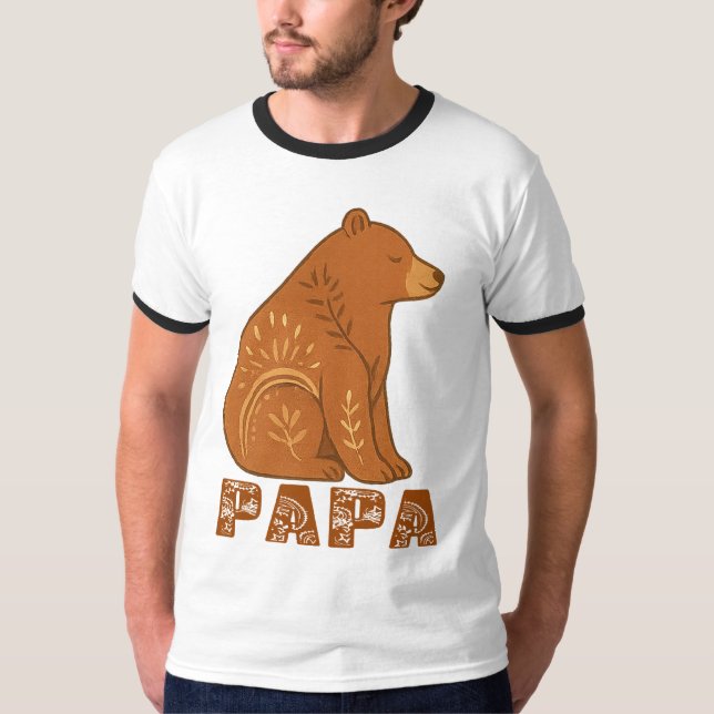 Camiseta Clássica Boho Papa Urso (Frente)