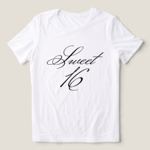 Camiseta Clássica Caligrafia Elegante Sweet 16