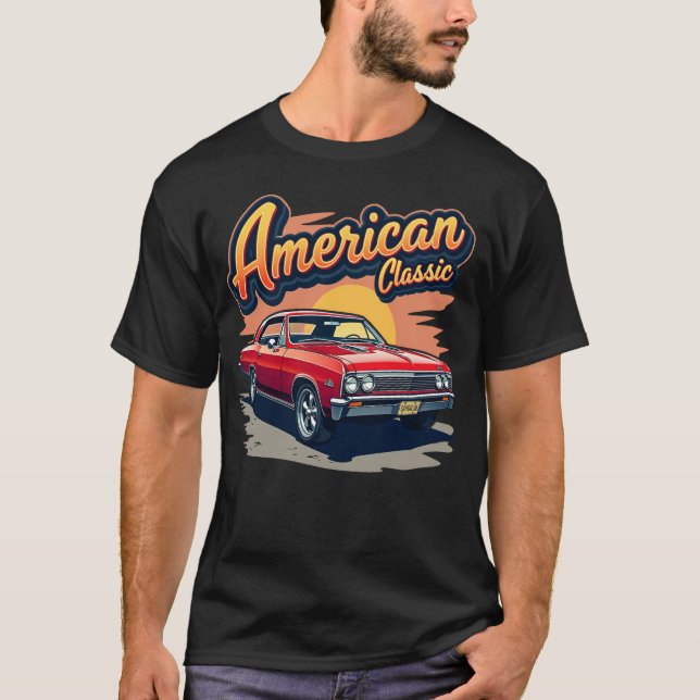 Camiseta Clássica Chevy Chevelle American 1967 (Frente)