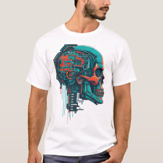 Camiseta Clássica Ciberpunk Colorida