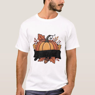 Camiseta Clássica com Design de Folhas de Outono d