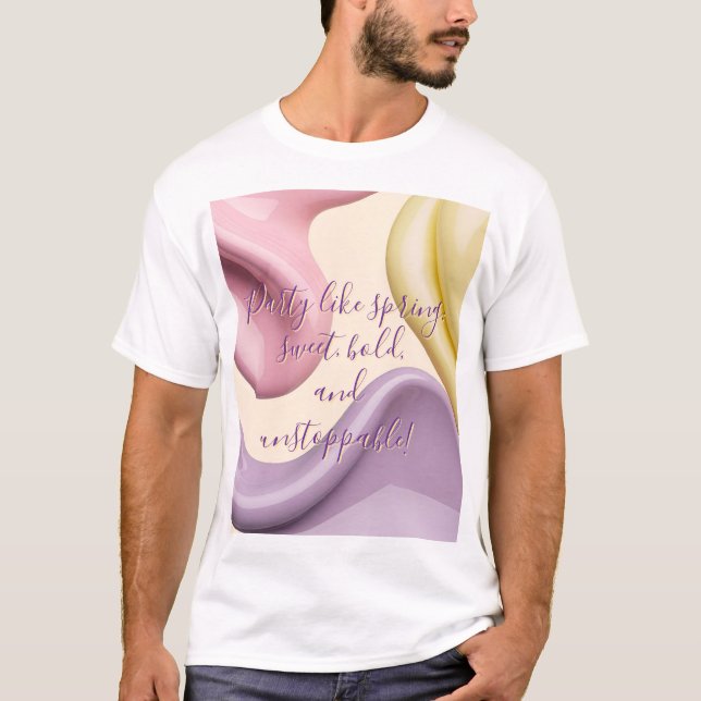 Camiseta clássica com gráfico abstrato estiloso (Frente)