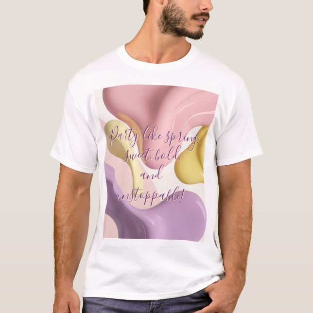 Camiseta clássica com gráfico abstrato estiloso (Frente)