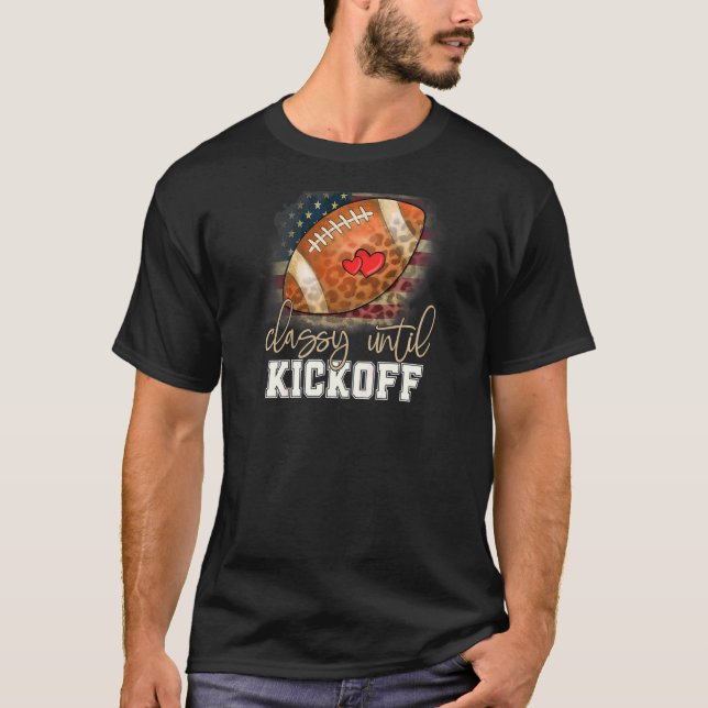 Camiseta Clássica Das Mulheres Até O Jogo Da Bandeira Ameri (Frente)