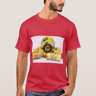 Camiseta Clássica de Arte de Garrafa de Vinho