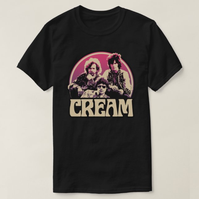 Camiseta Clássica de Banda de Creme (Frente do Design)