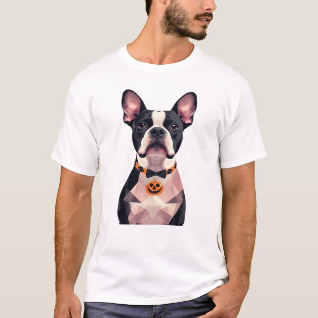 Camiseta Clássica de bruxa de Halloween cachorro (Frente)