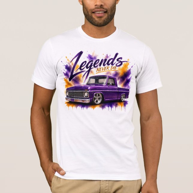 Camiseta Clássica de Caminhão Legends Never Die (Frente)