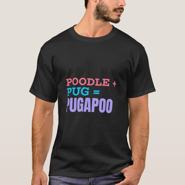 Camiseta Clássica de Definição de Mix Poodle Pug 6 (Frente)
