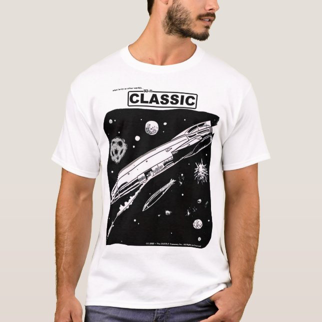 Camiseta Clássica de Ficção Científica dos Anos 60 (Frente)