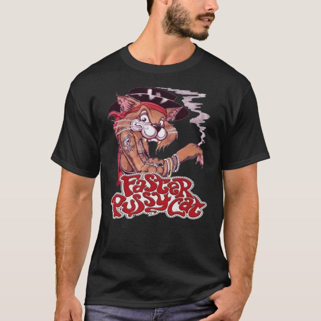 Camiseta Clássica de Gato Mais Rápido (Frente)