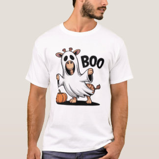 Camiseta Clássica de Halloween Giraffe Boo_2