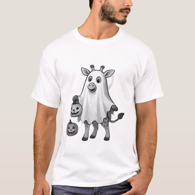 Camiseta Clássica de Halloween Giraffe Boo_3 (Frente)
