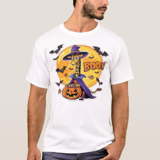 Camiseta Clássica de Halloween Giraffe Boo_7