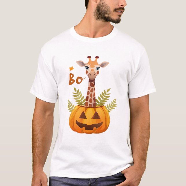 Camiseta Clássica de Halloween Giraffe Boo_8 (Frente)