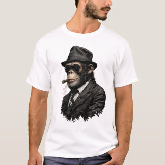 Camiseta Clássica de Macaco de Terno – Design de E