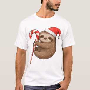 Camiseta Clássica de Preguiça de Natal Abraçando B