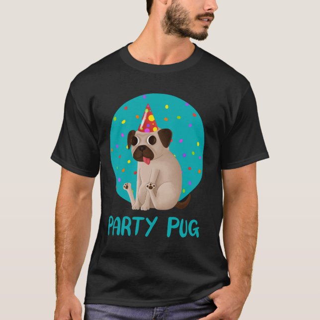 Camiseta Clássica de Pug da Festa 147 (Frente)