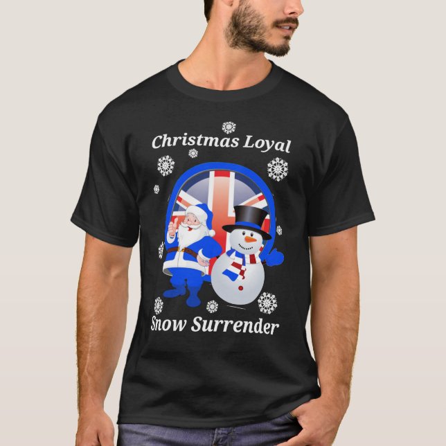 Camiseta Clássica de Renderização da Neve de Natal (Frente)