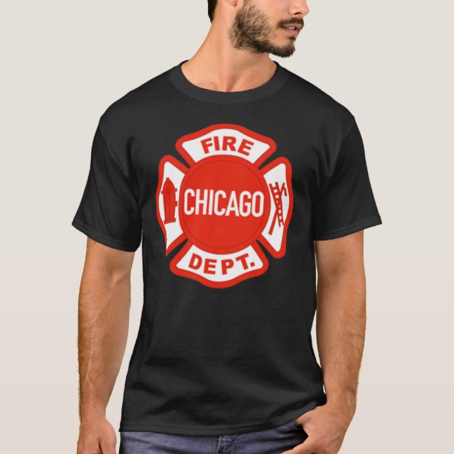 Camiseta Clássica do LOGOTIPO DE FOGO CHICAGO (Frente)