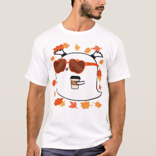 Camiseta Clássica Fantasma Fofo Vibrações de Outon