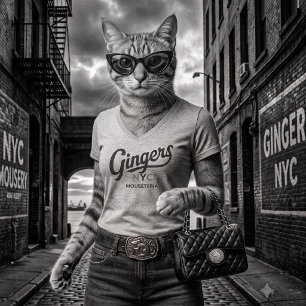 Camiseta Clássica Feminina de Gola V da Ginger's N