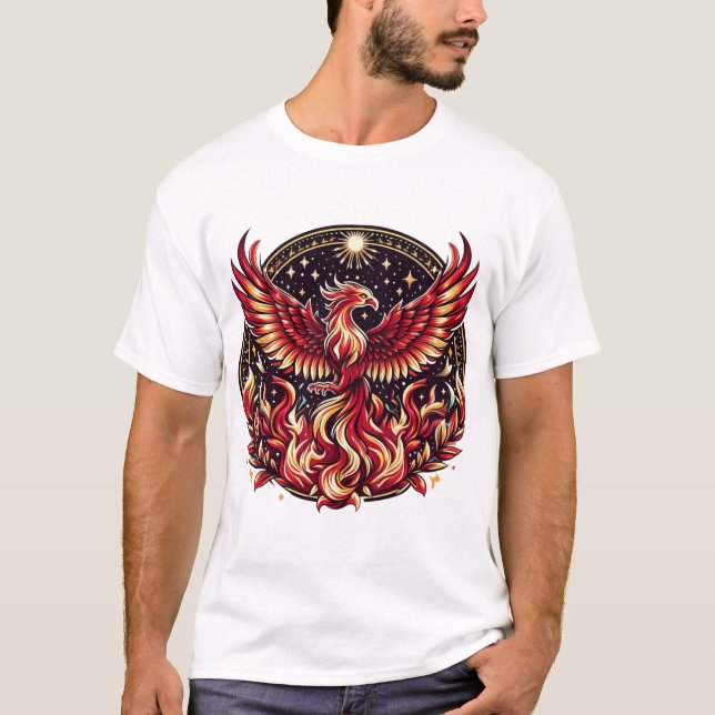 Camiseta Clássica Fenix de Fogo O Animal Lendário (Frente)