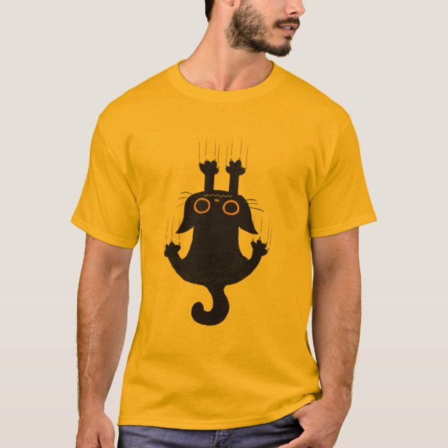 Camiseta clássica, gato de desenho animado (Frente)