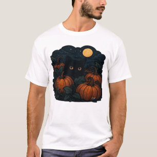 Camiseta Clássica Gato Preto no Remendo