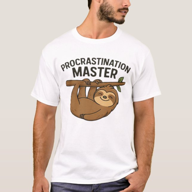 Camiseta Clássica Mestre da Procrastinação (Frente)