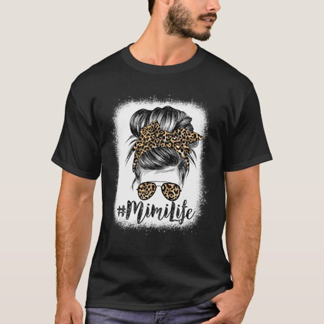 Camiseta Clássica Mimi Life Com Más-Padrões Do Leopard (Frente)