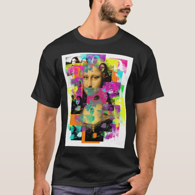 Camiseta Clássica Mona Lisa Pop Art (Frente)