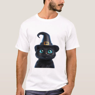Camiseta Clássica Mystic Kitty Gato de Halloween