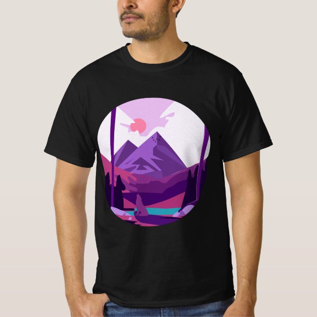 Camiseta Clássica Paisagista, Camisa-T. (Frente)
