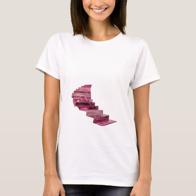Camiseta Clássica Prata com Escadaria Reluzente (Frente)