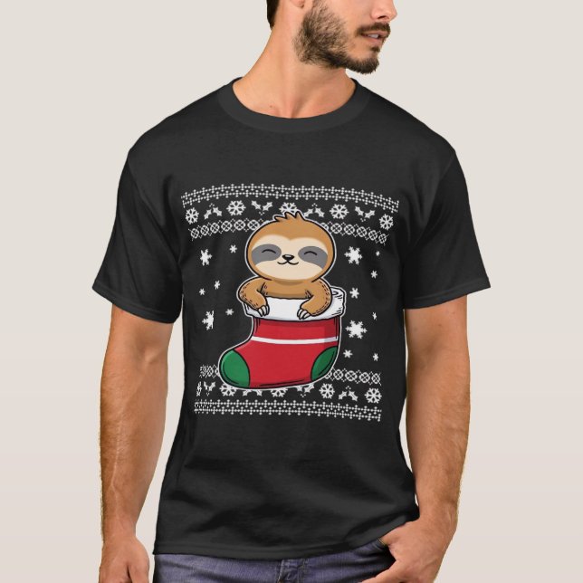 Camiseta Clássica Preguiça de Natal (Frente)