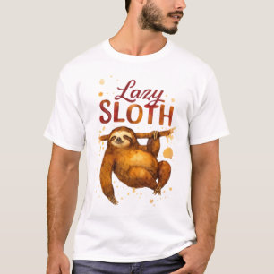Camiseta Clássica Preguiça Preguiçosa em Tinta Alc