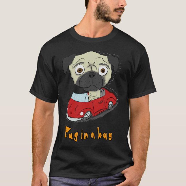 Camiseta Clássica Pug-in-a-inseto 129 (Frente)