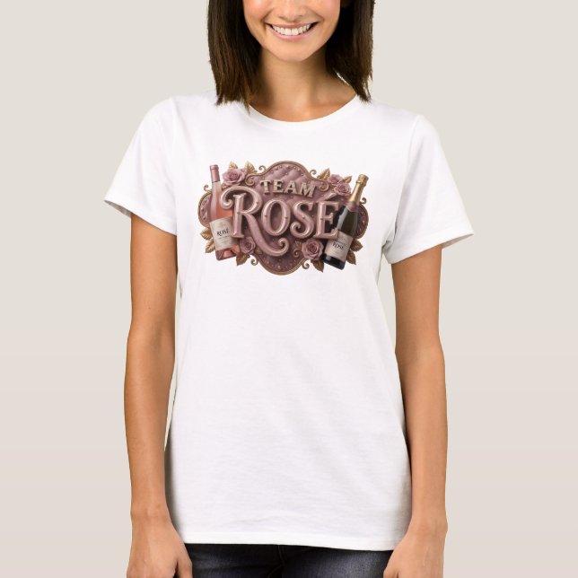 Camiseta Clássica Rosa Citação TEAM ROSÉ (Frente)