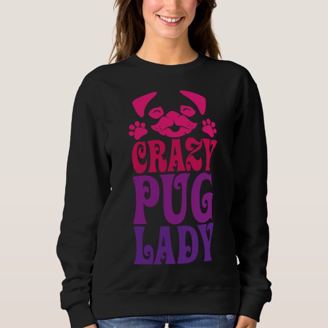 Camiseta Clássica Rosa-Pug Louca 287 (Frente)