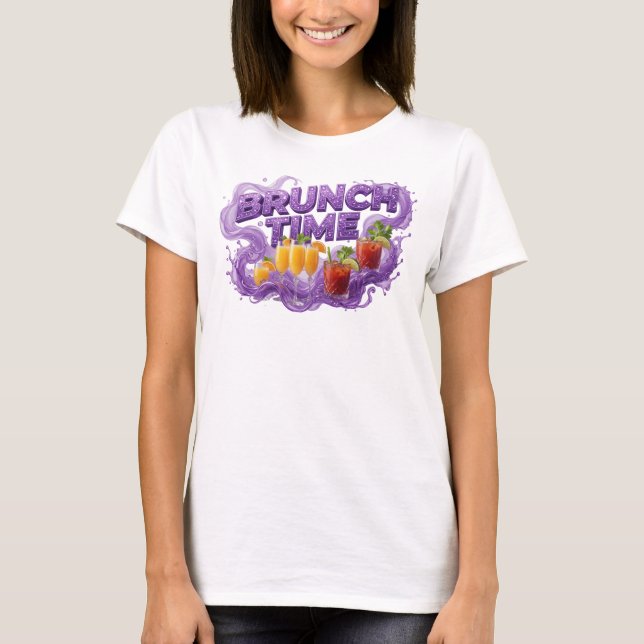 Camiseta Clássica Roxa BRUNCH TIME Statement (Frente)