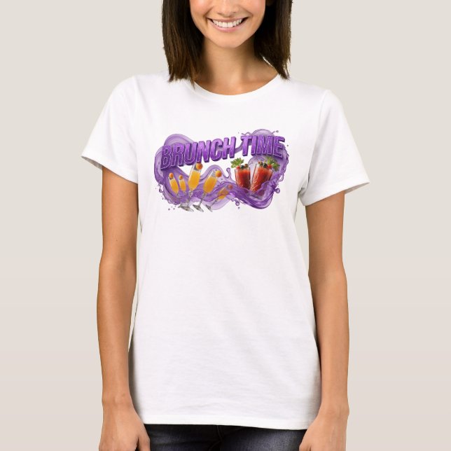 Camiseta Clássica Roxa BRUNCH TIME Statement v2 (Frente)