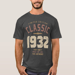 Camiseta Clássico 1932 - 90 de aniversário Retro Vintage