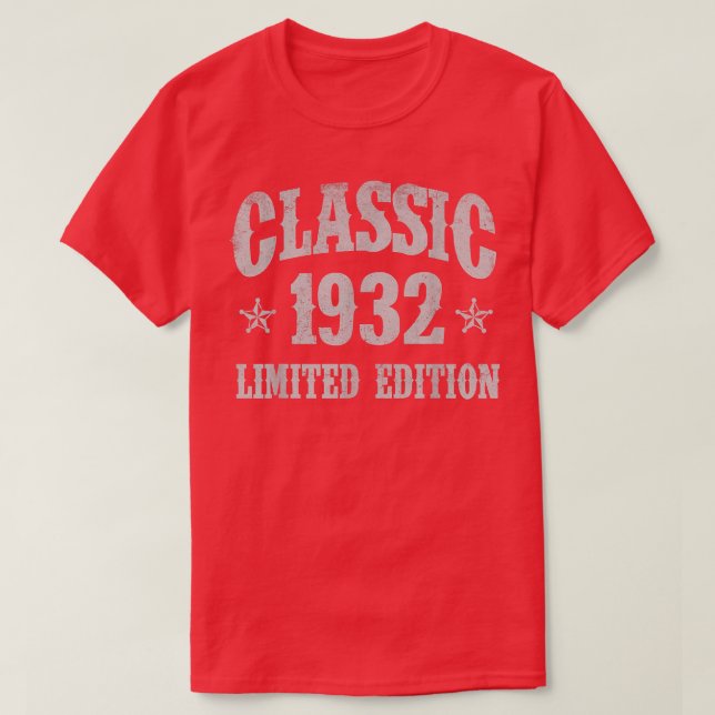 Camiseta Clássico 1932 Edição Limitada Ano de Nascimento (Frente do Design)