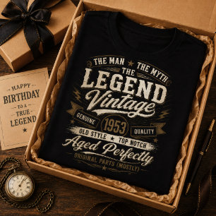 Camiseta Clássico 1953 Envelhecido Perfeitamente Desgastado