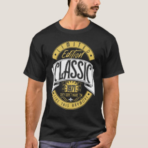 Camiseta Clássico 1971 Carro de Aniversário Automático 50 A