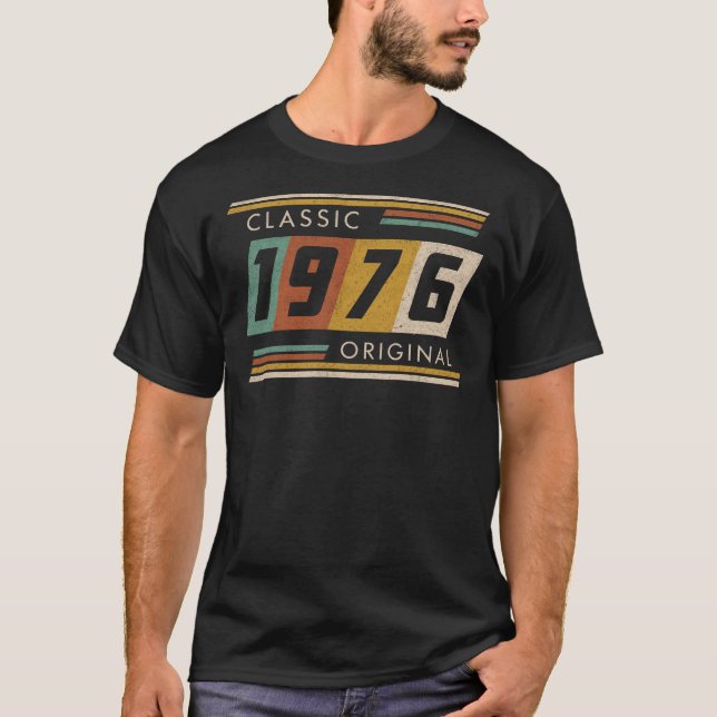 Camiseta Clássico 1976 Estilo Original de Verão (Frente)
