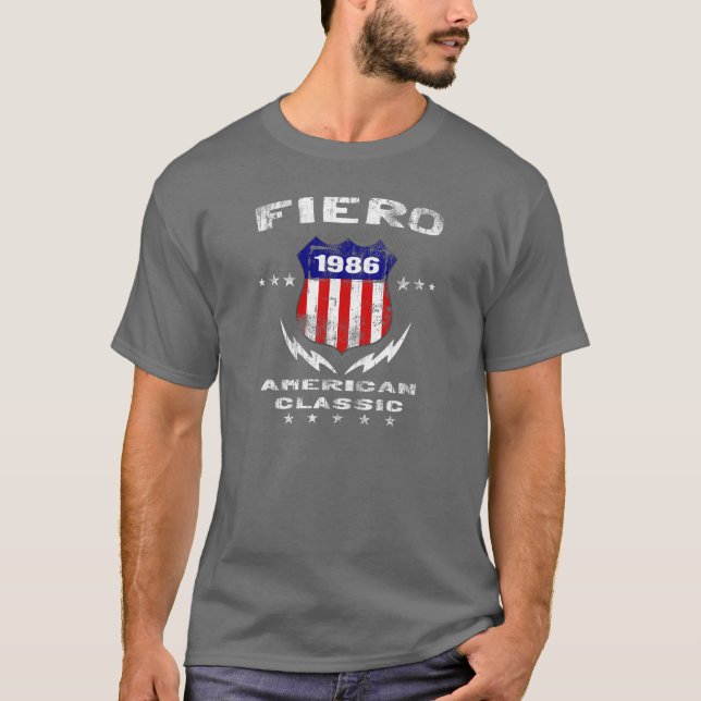 Camiseta Clássico 1986 americano de Fiero v3 (Frente)