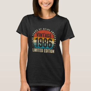 Camiseta Clássico 1986 Retro 40º Aniversário 40 Anos de Ser